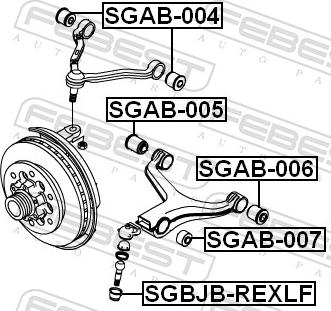 Febest SGBJB-REXLF - TULEJA WAHACZA -P-GLK X204 08- -LP-TYL-