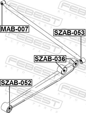 Febest SZAB-052 - TULEJA DRAZKA -T-IGNIS.WAGON R 00--WZDL