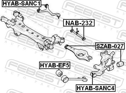 Febest SZAB-027 - TULEJE WAHACZA-T-GRAND VITARA 1.6 05-
