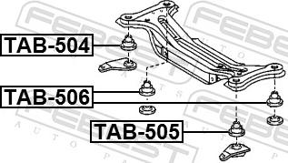 Febest TAB-506 - TULEJA BELKI TYLNEJ TOYOTA