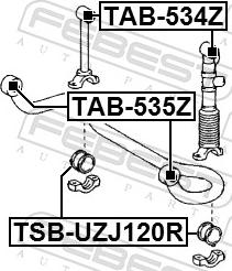 Febest TAB-535Z - TULEJA TYLNEGO STABILIZATORA TOYOTA