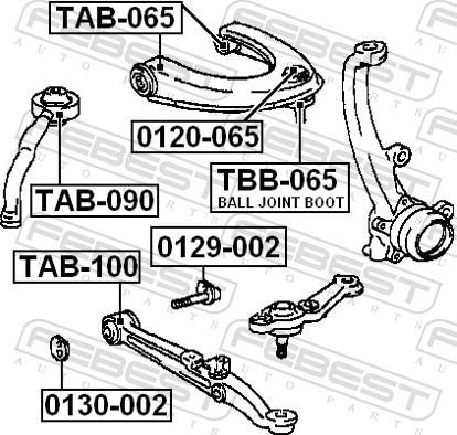 Febest TAB-090 - TULEJA WAHACZA -P-LEXUS IS200 01-  -DOL-