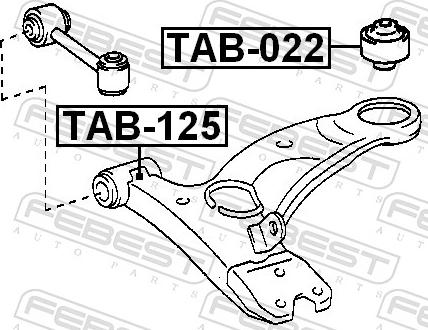 Febest TAB-022 - TULEJA WAHACZA -P-AVENSIS 97- -LP- -T-