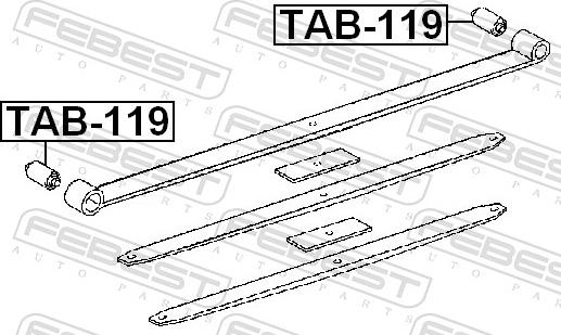 Febest TAB-119 - TULEJA RESORA -T- MITSUBISHI NISSAN