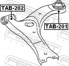 Febest TAB-202 - TULEJA WAHACZA -P-COROLLA 00-01