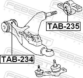 Febest TAB-234 - TULEJA WAHACZA -P- ZESTAW TOYOTA