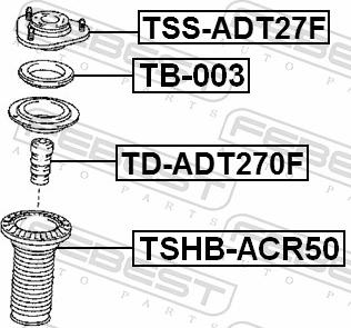 Febest TB-003 - LOZYSKO AMORT.-P-PRIUS 08- -LP-