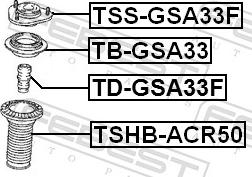Febest TB-GSA33 - LOZYSKO MOCOW. AMORT. -P- TOYOTA