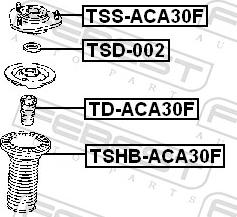 Febest TSHB-ACA30F - AMORT.OSLONA -P- TOYOTA