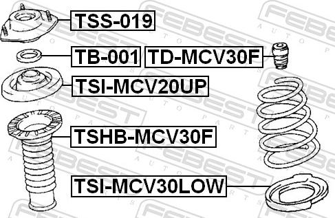 Febest TD-MCV30F - ODBOJ AMORTYZATORA -P- LEXUS TOYOTA