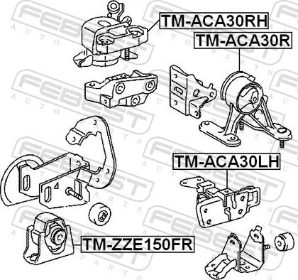 Febest TM-ACA30RH - PODUSZKA SILN.-P-RAV 4 III 2.4 4 05-13-P