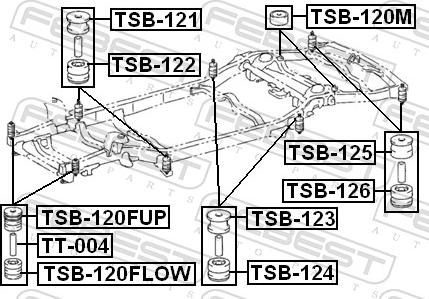 Febest TSB-126 - PODUSZKA RAMY TOYOTA