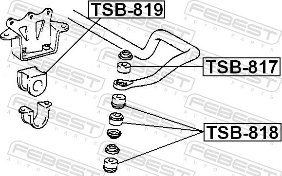 Febest TSB-818 - TULEJA SLUPKA PRZEDNIEGO STABIL. TOYOTA