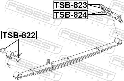 Febest TSB-823 - TULEJA RESORA -T-HILUX 05-         -TYL-