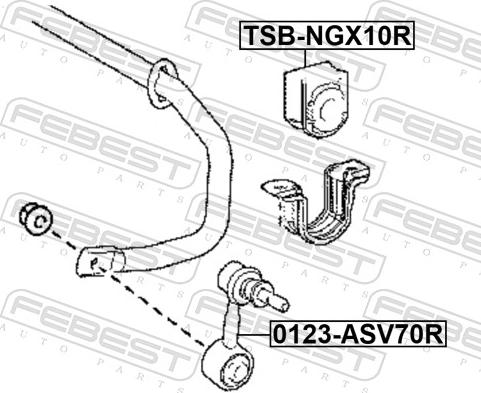 Febest TSB-NGX10R - GUMA STABIL.-T-TOYOTA C-HR 16-