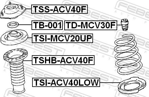 Febest TSHB-ACV40F - OSLONA AMORTYZATORA -P- LEXUS TOYOTA