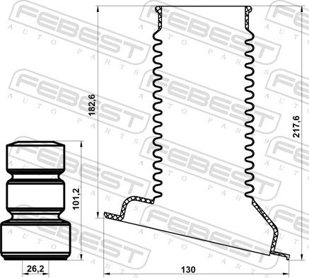 Febest TSHB-ZCA25F-KIT - AMORT.ODBOJOSLONA -KOMPLET- RAV 4 II -P
