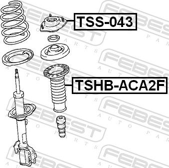 Febest TSS-043 - LOZYSKO AMORT.-P-RAV4 94- -ZESTAW-