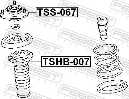 Febest TSS-067 - LOZYSKO AMORT.-P-TOYOTA COROLLA 01-07