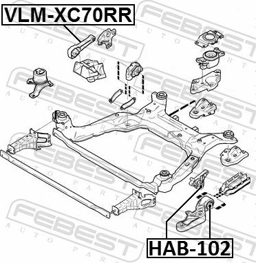 Febest VLM-XC70RR - PODUSZKA SILN.FREELANDER 06-14