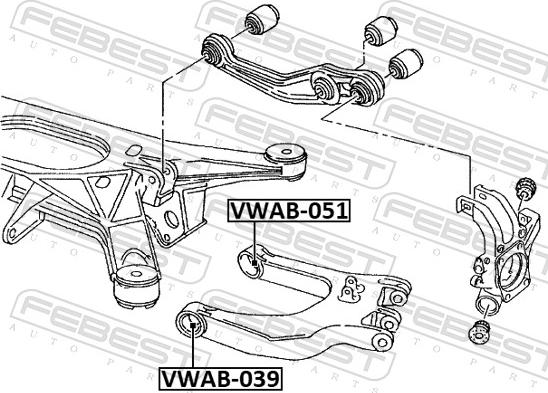 Febest VWAB-051 - TULEJA WAHACZA -T-AUDI A6.ALLROAD.PASSAT