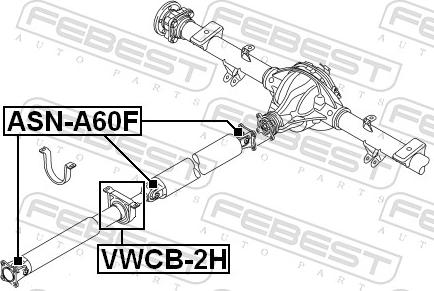 Febest VWCB-2H - ŁOŻYSKO PODPORY WAŁU VAG