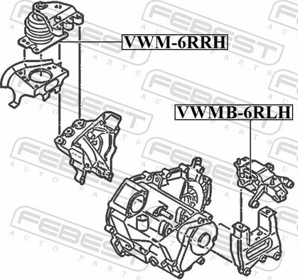 Febest VWM-6RRH - PODUSZKA SILNIKA PRAWA HYDR. VW