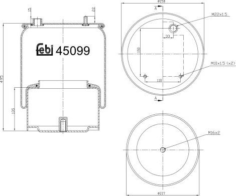 FEBI Bilstein 45099 — Mieszek, klimatyzacja