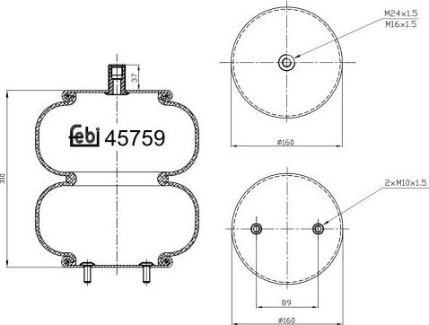FEBI Bilstein 45759 — Mieszek, klimatyzacja