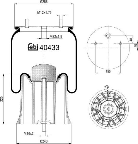 FEBI Bilstein 40433 — Mieszek, klimatyzacja