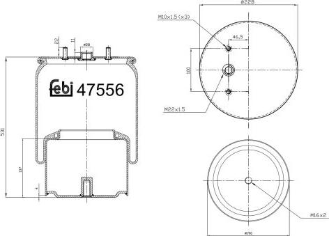 FEBI Bilstein 47556 — Mieszek, klimatyzacja