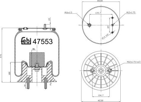 FEBI Bilstein 47553 — Mieszek, klimatyzacja