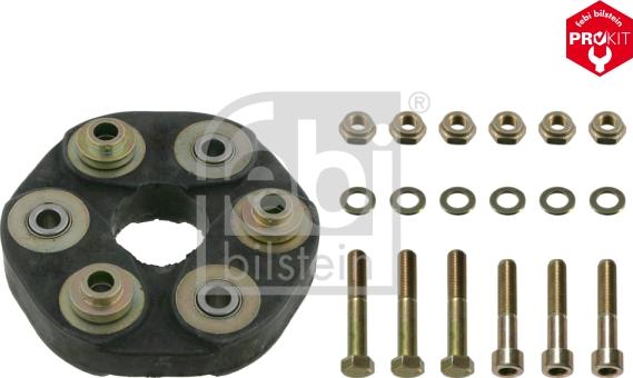 FEBI Bilstein 01501 - PRZEGUB ELAST. WAŁU DB W202-W210 93-00 KPL. ZE ŚRUBAMI