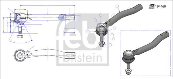 FEBI Bilstein 194763 — Końcówka drążka kierowniczego poprzecznego