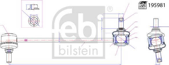 FEBI Bilstein 195981 — Drążek / wspornik, stabilizator