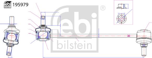 FEBI Bilstein 195979 — Drążek / wspornik, stabilizator