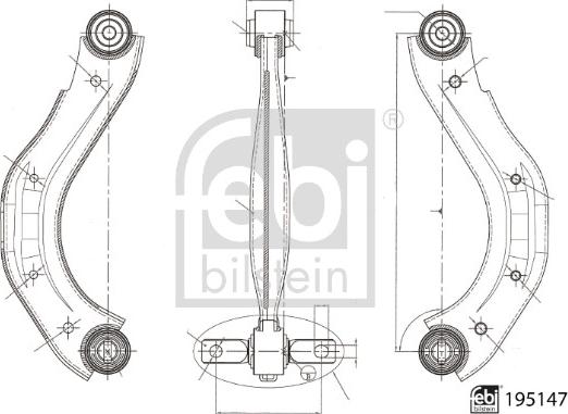 FEBI Bilstein 195147 — Wahacz, zawieszenie koła