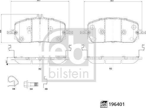 FEBI Bilstein 196401 — Zestaw klocków hamulcowych, hamulce tarczowe