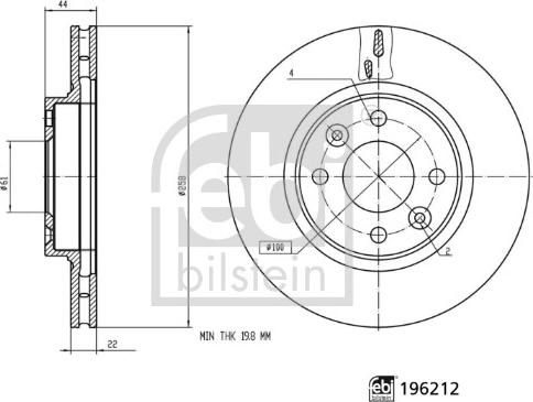 FEBI Bilstein 196212 — Tarcza hamulcowa