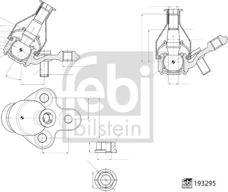 FEBI Bilstein 193295 — Przegub mocujący / prowadzący