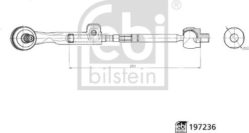 FEBI Bilstein 197236 — Połączenie osiowe, drążek kierowniczy poprzeczny
