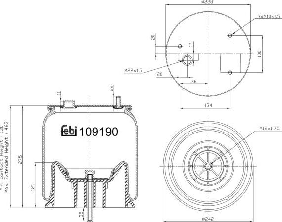 FEBI Bilstein 109190 — Mieszek, klimatyzacja