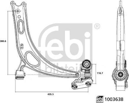 FEBI Bilstein 1003638 — Wahacz, zawieszenie koła