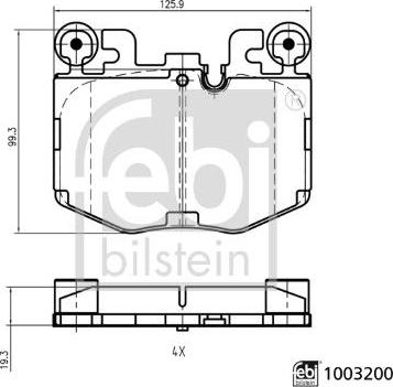 FEBI Bilstein 1003200 — Zestaw klocków hamulcowych, hamulce tarczowe