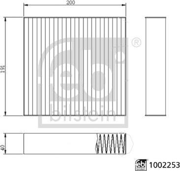 FEBI Bilstein 1002253 — Filtr kabinowy