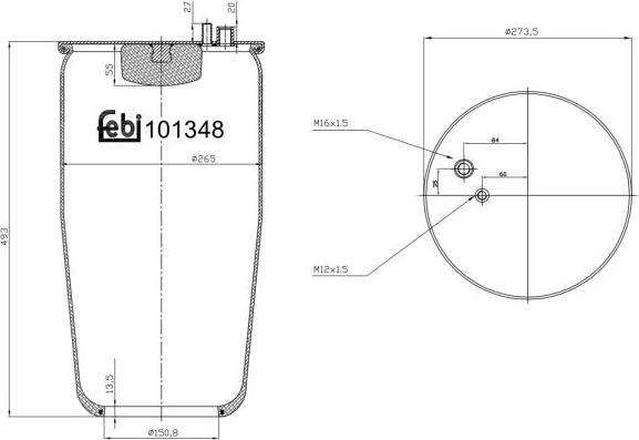 FEBI Bilstein 101348 — Mieszek, klimatyzacja