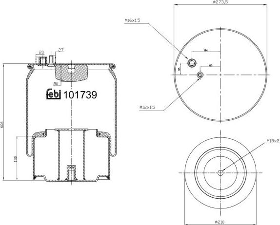 FEBI Bilstein 101739 — Mieszek, klimatyzacja