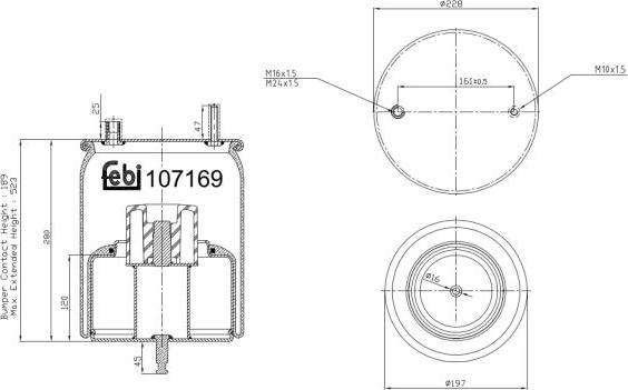 FEBI Bilstein 107169 — Mieszek, klimatyzacja