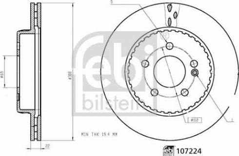 FEBI Bilstein 107224 — Tarcza hamulcowa