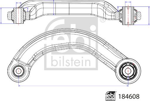 FEBI Bilstein 184608 - Wahacz zawieszenia koła tył